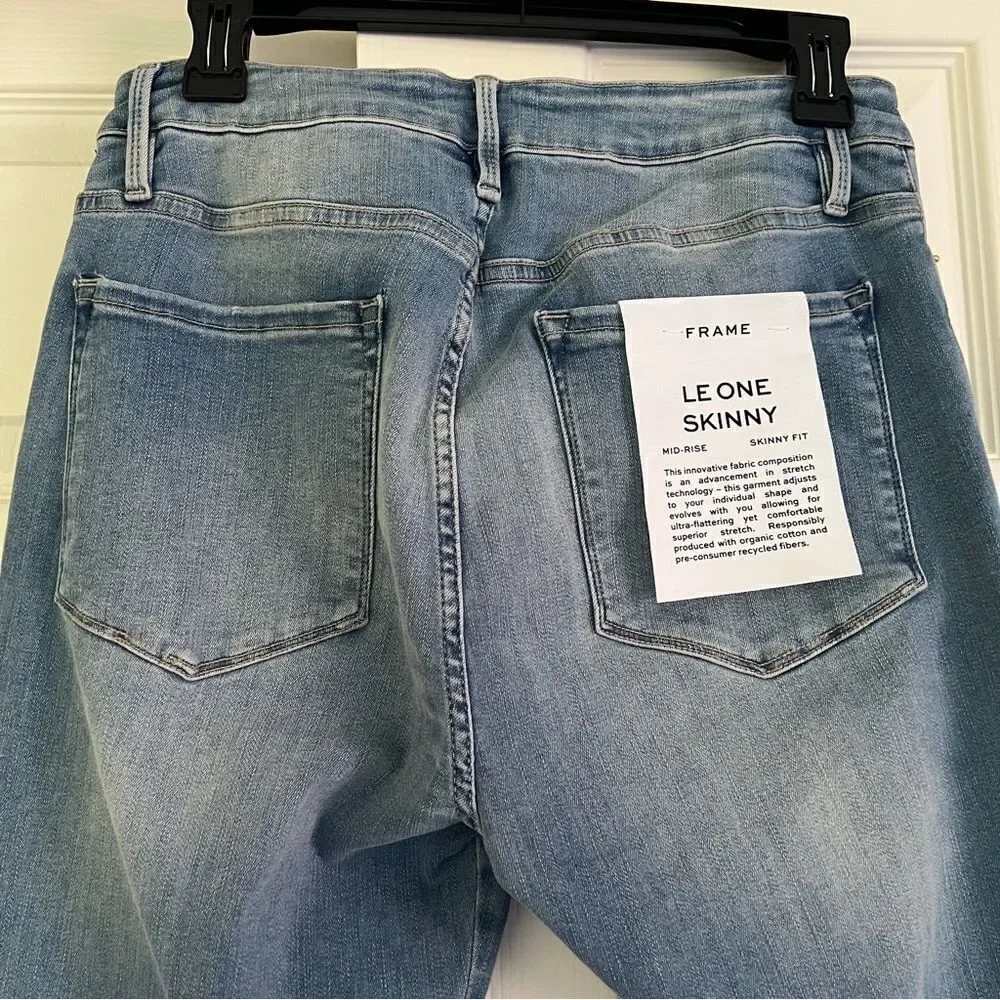Frame Le One Skinny High Waist Cotton Jeans in Caspio Frame Size 2 MSRP $218
